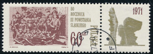znaczek pocztowy 1931 kasowany 50 rocznica III Powstania Śląskiego