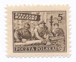 0513 c żółtobrązowy papier średni jednolity ZL 10¾ gwarancja czysty** Wydanie na odbudowę Warszawy