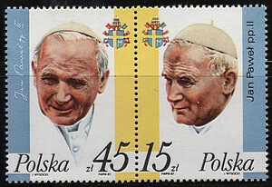 Znaczki Pocztowe. 2952+2951 czyste** III wizyta papieża Jana Pawła II w Polsce 