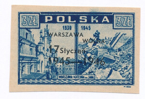  0389 czysty** 1 rocznica wyzwolenia Warszawy
