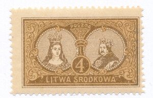 Litwa Środkowa 37 B w papier średni gładki gwarancja czyste** Różne rysunki