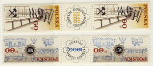1504-1505 znaczki rozdzielone przywieszką czyste** V Kongres Techników Polskich i 20 rocznica nacjonalizacji przemysłu