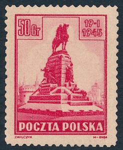XXI karminowy niewprowadzony do obiegu czysty** Pomnik grunwaldzki 486/25