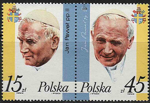 Znaczki Pocztowe. 2951+2952 czysty** III wizyta papieża Jana Pawła II w Polsce