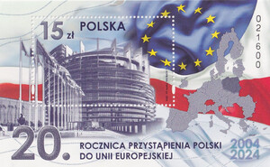 5383 Blok 382 numerator 021600 czysty** 20. rocznica przystąpienia Polski do Unii Europejskiej