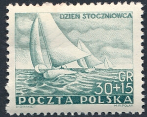  0616 b papier średni biały gładki guma żółtawa czysty** Dzień Stoczniowca