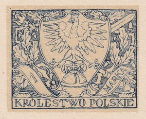 020 Projekt konkursowy barwa niebieska- Ludwik Gardowski Polskie Marki Pocztowe 1918 rok