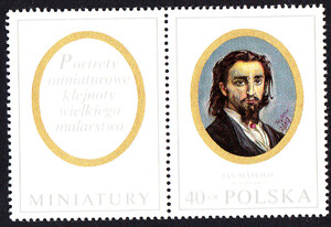 znaczek pocztowy 1871 przywieszka z lewej strony czyste** Miniatury w zbiorach Muzeum Narodowego