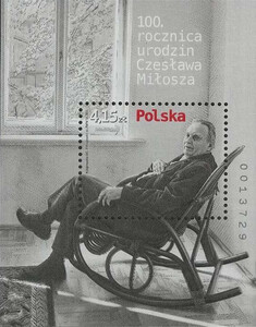 4377 Blok 230 czysty** 100 rocznica urodzin Czesława Miłosza