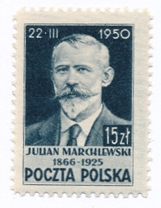 512 bb ZL 11¼ guma żółtawa czysty** 25 rocznica śmierci Julian Marchlewskiego
