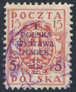0104 B typ I kasowany I Polska Wystawa Marek w Warszawie