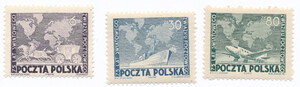 498-500 czyste** 75 rocznica Światowego Związku Pocztowego UPU