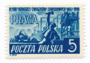 493 ZL 11¼ guma bezbarwna czysty** VIII Kongres Związków Zawodowych