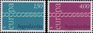 Jugosławia Mi.1416-1417 czyste** Europa Cept