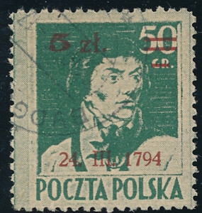 361 b zielony kasowany 151 rocznica Powstania Kościuszkowskiego