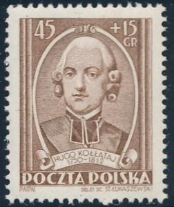  0603 b papier średni gładki czyste** 140 rocznica śmierci Hugona Kołłątaja