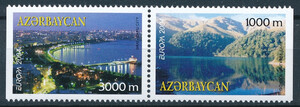 Azerbejdżan Mi.0574+573 D parka pozioma czysta** Europa Cept