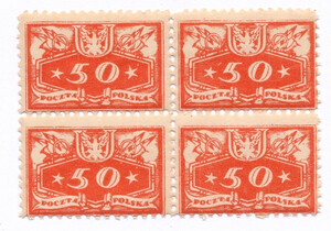 U06 ZL 11½ w czwórce czyste** Znaczki urzędowe