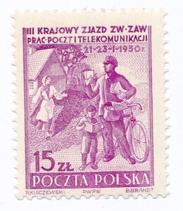 509 b papier biały średni gładki guma biała czysty** III Zjazd Związku Zawodowego Pracowników Poczt i Telekomunikacji