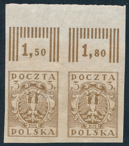 0085 A kropka na zagięciu cyfry 3 parka czysta** Wydanie w walucie markowej 420/25