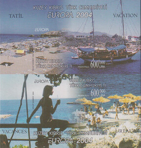 Turcja Cypryjska Mi.0598-599 Blok 22 B cięty czysty** Europa Cept