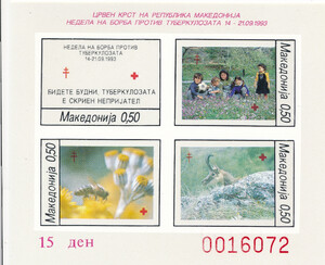 Macedonia Mi.0050-53 Blok 9 B czysty**