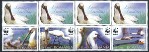 Rumunia Mi.6134-6137 przywieszka nad znaczkiem czyste**