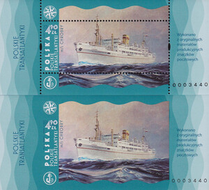 5407 Nowodruki A+B numerator 0003440 czysty** Polskie transatlantyki