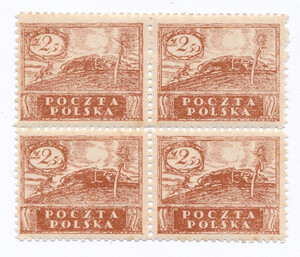 0095 B y papier żeberkowany poziomo w czwórce czyste** Wydanie w walucie markowej