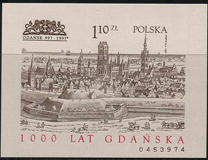 3493 Blok 159 A czysty** 1000 lat Gdańska