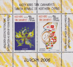 Turcja Cypryjska Mi.0642-643 Blok 25 A czysty** Europa Cept