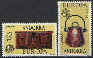 Andorra hiszpańska 101-102 czyste** Europa Cept