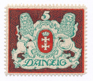 WMG 081 znak wodny Wz.10 L czysty* Wydanie obiegowe - herb Gdańska