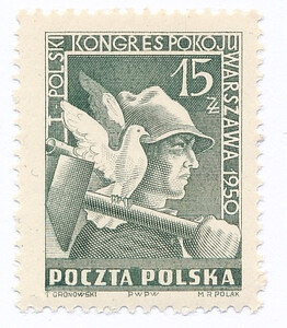 529 a papier biały cienki gładki guma bezbarwna czysty** I Kongres Pokoju