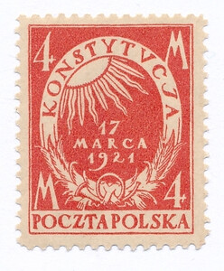 0130 a różowoczerwony ząbkowanie 11½ czysty** Uchwalenie Konstytucji