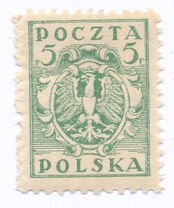 0086 B by jasnozielony papier żeberkowany poziomo ZL 11½ gwarancja czysty** Wydanie markowe