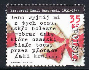 3423 typ II czysty** 75 rocznica urodzin Krzysztofa Kamila Baczyńskiego