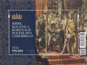 5443 Blok 390 B numerator 0040440 czysty** 1000. rocznica koronacji Bolesława Chrobrego