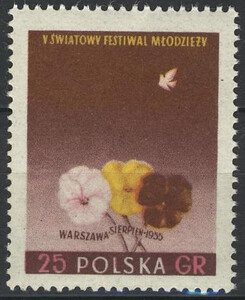 778 b papier szarobiały średni gładki ząbkowanie 12:12¼ czysty** V Światowy Festiwal Młodzieży