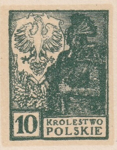 052 Projekt konkursowy barwa zielona- Jan Ogórkiewicz Polskie Marki Pocztowe 1918 rok