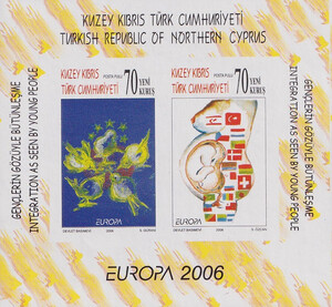 Turcja Cypryjska Mi.0642-643 Blok 25 A cięty czysty** Europa Cept