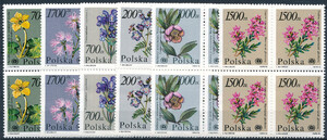 3134-3139 w czwórkach czyste** Rośliny ginące w Polsce