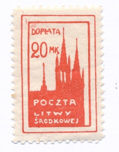 Litwa Środkowa D6 Bx papier średni gładki czysty**