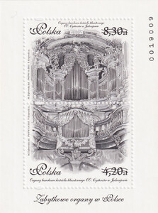 4628-4629 Blok 277 ND czarnodruk numerator 0019009 czysty** Zabytkowe Organy