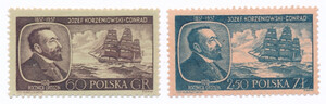  0898-899 czyste** 100 rocznica urodzin Józefa Conrada-Korzeniowskiego