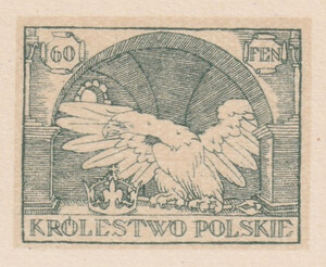 019 Projekt konkursowy barwa zielona- Ludwik Gardowski Polskie Marki Pocztowe 1918 rok