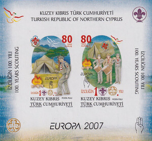 Turcja Cypryjska Mi.0659-660 Blok 26 B cięty czysty** Europa Cept