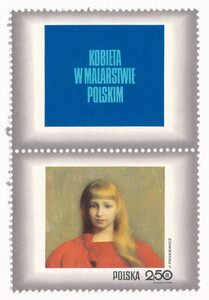 1966 przywieszka nad znaczkiem czyste** Dzień Znaczka - kobieta w malarstwie polskim
