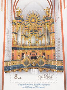5262 Blok 366 numerator 0013500 czysty** Zabytkowe organy w Polsce