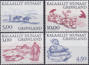 Gronland Mi.0361-364 czyste** tematyka fauna i flora